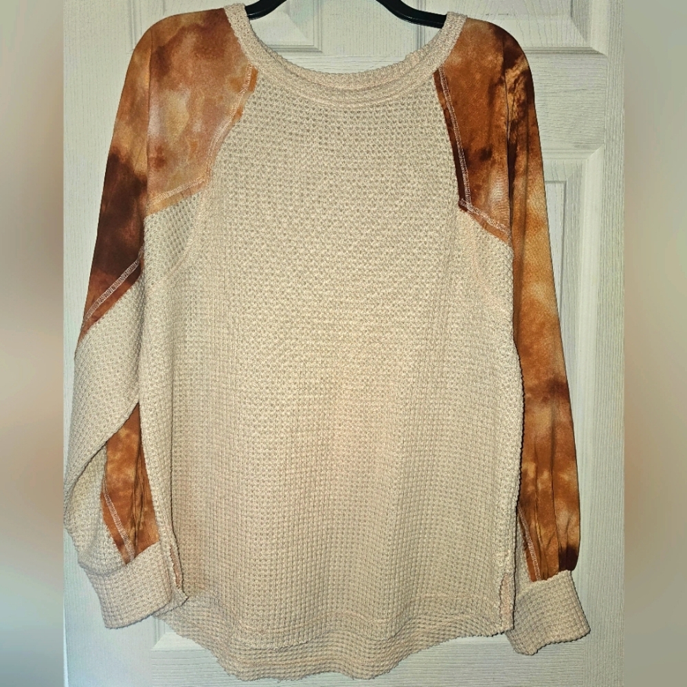 Women's Cream and Orange-burt Orange Sweater